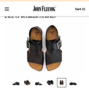 John Fluevog Peacemaker Rigoberta Lace-Up Buckled Sandals - Black - Size 8